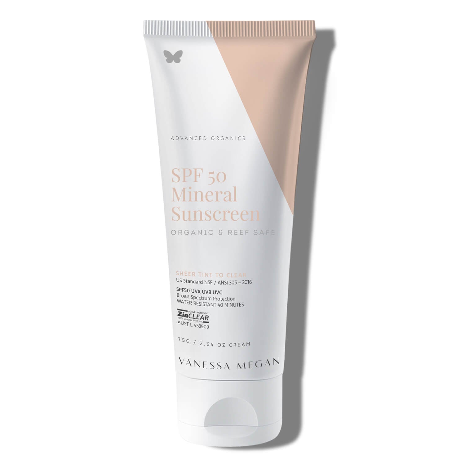 SPF 50 Mineral Sunscreen | Organic & Reef Safe | 75g